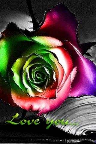 Love You Neon Rose Live Wallpa screenshot 2
