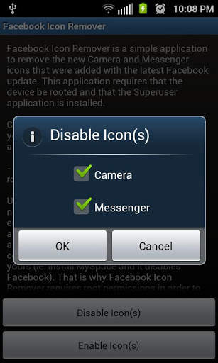 Icon Remover for Facebook screenshot 2