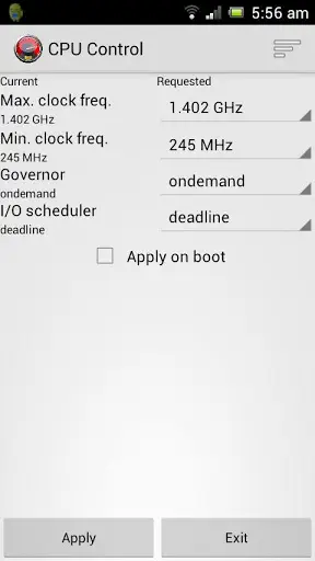 CPU Control screenshot 1