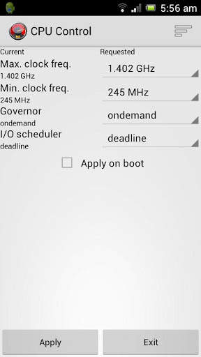 CPU Control screenshot 1