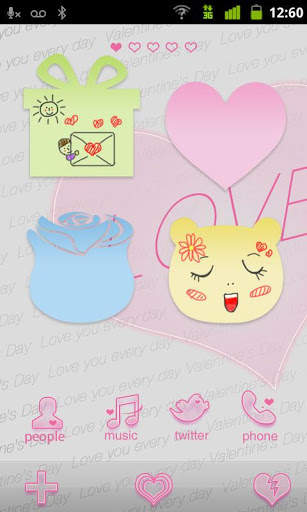 GO Note Widget Love Theme screenshot 1