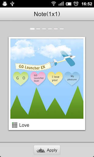 GO Note Widget Love Theme screenshot 4