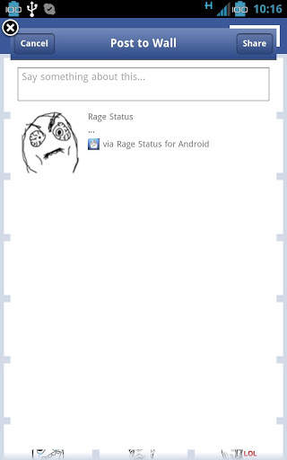 Rage Facebook Status Updater screenshot 2