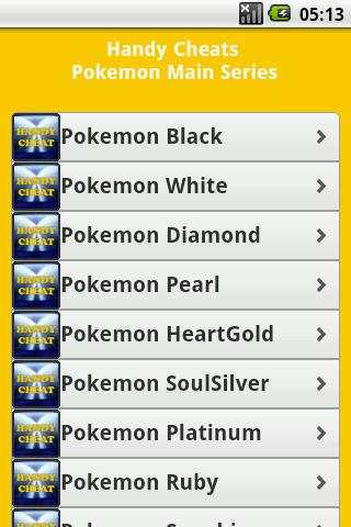 Pokemon All Series Cheats Free screenshot 1