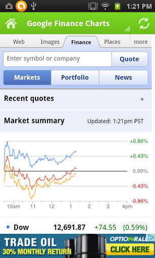 Google Finance Launcher screenshot 2