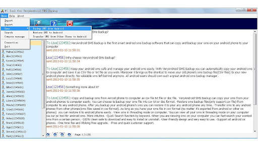 VeryAndroid SMS Backup screenshot 2