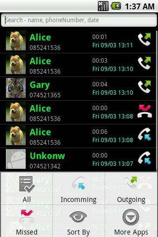 Advanced Call Log screenshot 1