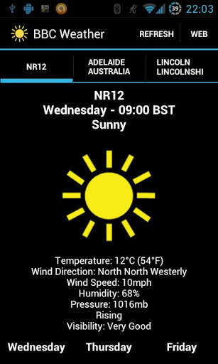 BBC Weather screenshot 1