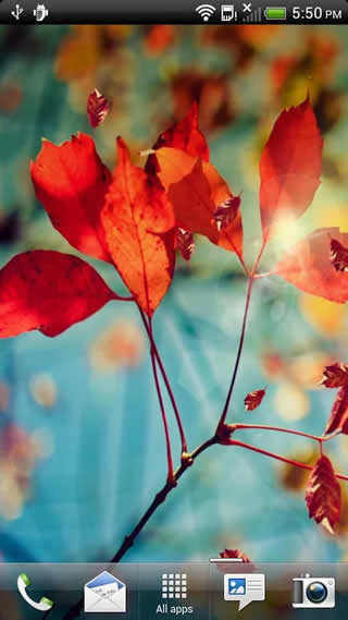 Galaxy S4 Leaf Live Wallpaper screenshot 1