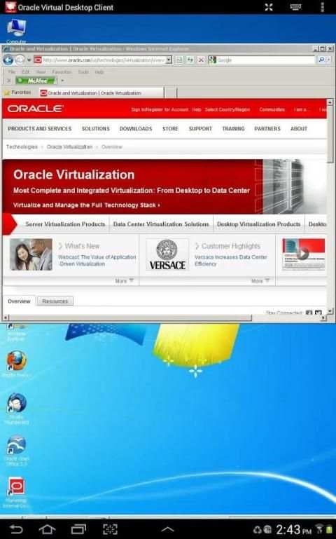 Oracle Virtual Desktop Client screenshot 2