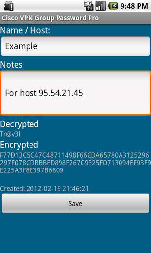 Cisco VPN Group Password LITE 4 تصوير الشاشة