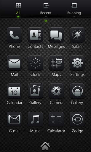 Dark GO Launcher Getjar Theme 2 تصوير الشاشة