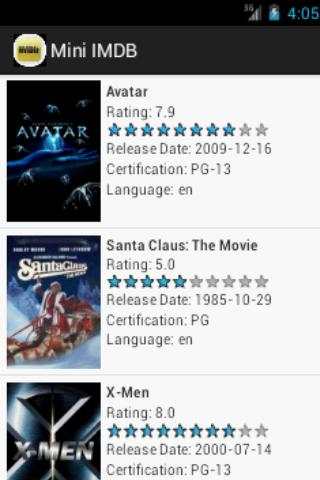Mini IMDB screenshot 1