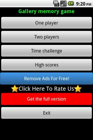 Gallery Memory Game lite screenshot 1
