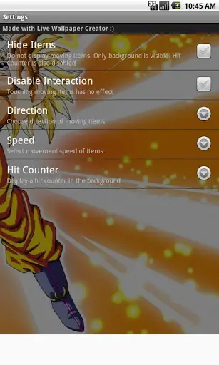 Super Saiyan dragon ball Z LWP APK + Mod for Android.