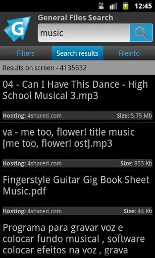 General Files Search beta Screenshot