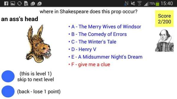 Shakespeare Props Quiz स्क्रीनशॉट 9