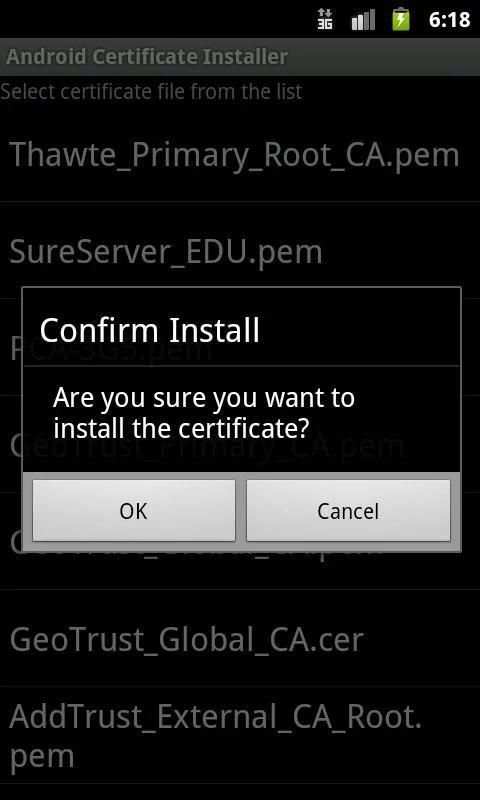 Certificate Installer स्क्रीनशॉट 3