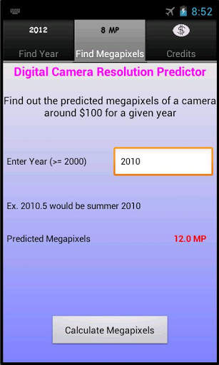 Camera Resolution Predictor screenshot 2