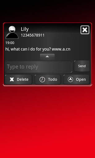 GO SMS THEME COOL RED IPHONEI screenshot 3