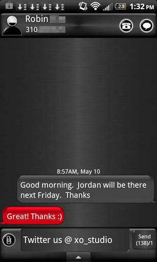 GO SMS THEME COOL RED IPHONEI screenshot 1