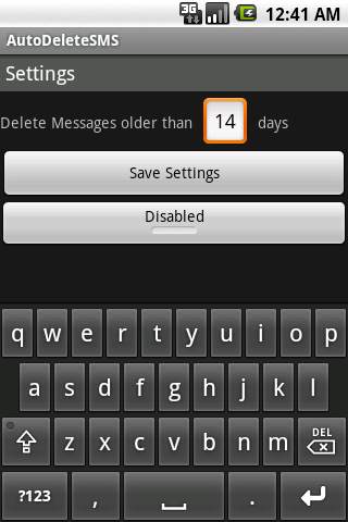 AutoDeleteSMS Free screenshot 1