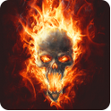 Magic Effect Skull in Fire LWP icon