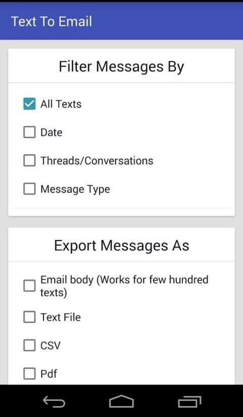 Email My Texts 2 تصوير الشاشة