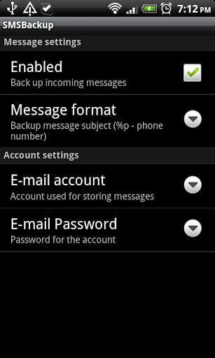 SMS Backup screenshot 1