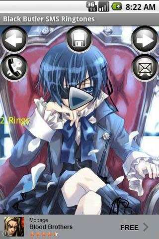 Black Butler SMS Ringtones स्क्रीनशॉट 1