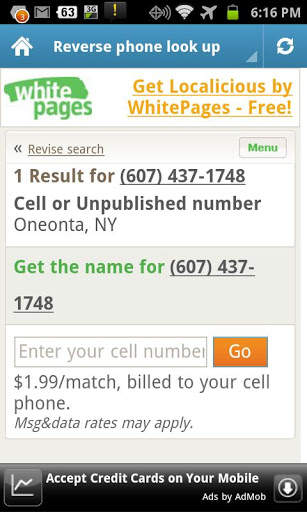 Reverse Phone Lookup screenshot 3