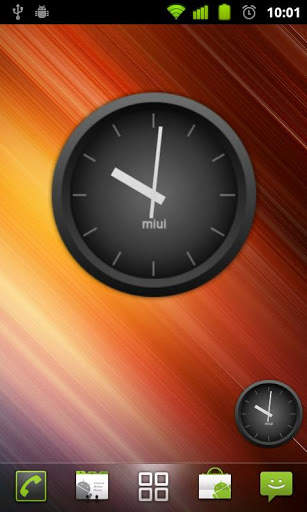 MIUI Dark Analog Clock Widget screenshot 1