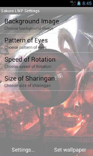 Sharingan Live Wallpaper screenshot 5