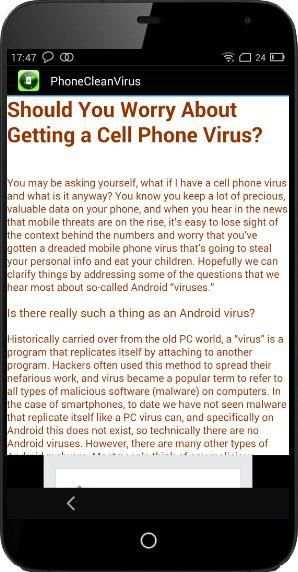 Phone Clean Virus screenshot 1