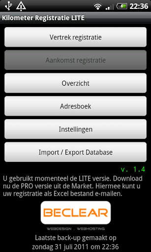 Kilometer Registratie LITE screenshot 1