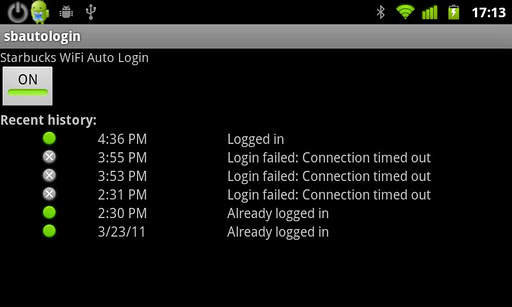 Starbucks WiFi Auto Login screenshot 2