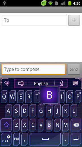 GO Keyboard Purple Future them screenshot 3