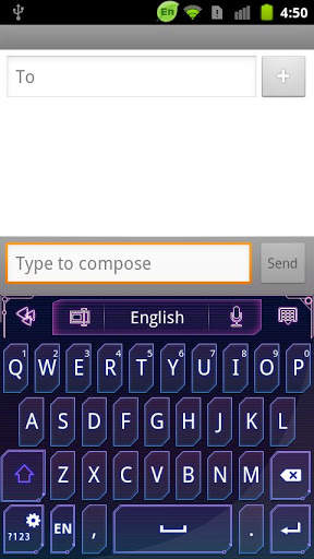GO Keyboard Purple Future them screenshot 2