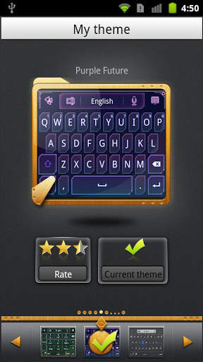 GO Keyboard Purple Future them screenshot 1