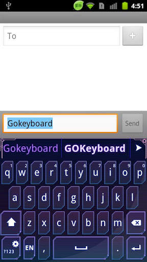 GO Keyboard Purple Future them screenshot 4