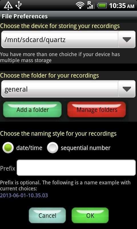 Quartz HQ Audio Recorder Lite screenshot 1