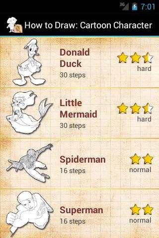 Easy Draw: Cartoons Characters screenshot 1