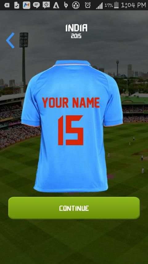 Cricket World Cup 2015 Jersey screenshot 3