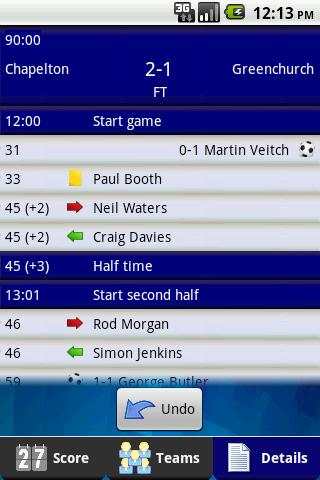 Total Football Scorer Lite screenshot 2