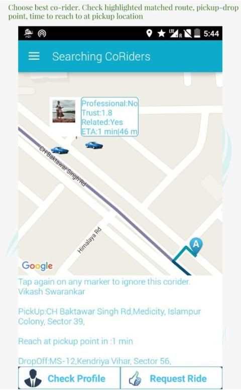 InstaRide,Instant RideSharing स्क्रीनशॉट 2