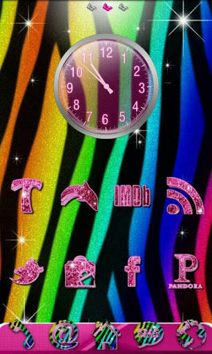 Go Launcher ranbow Zebra theme screenshot 1