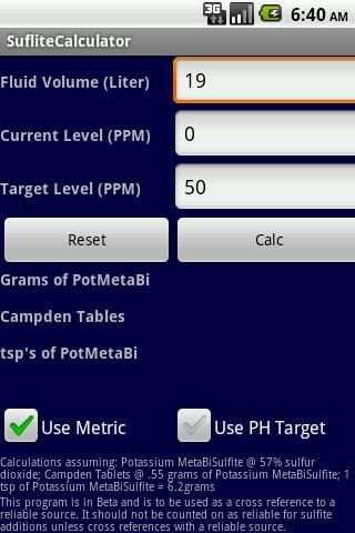 Sulfite/Sulfate Calculator 2 تصوير الشاشة