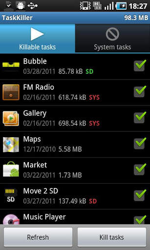 Task Killer Free screenshot 1