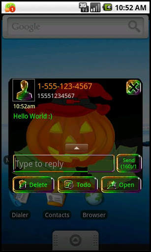Go SMS Metallic Halloween screenshot 5