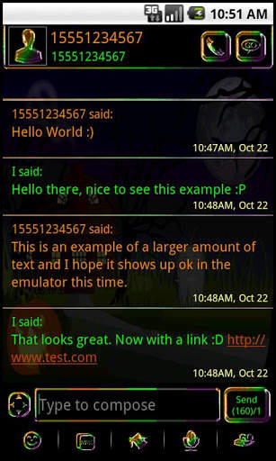 Go SMS Metallic Halloween screenshot 3